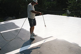 EPDM Coating Step 4 - Seal entire roof with Rapid Roof III or Equinox top coat.